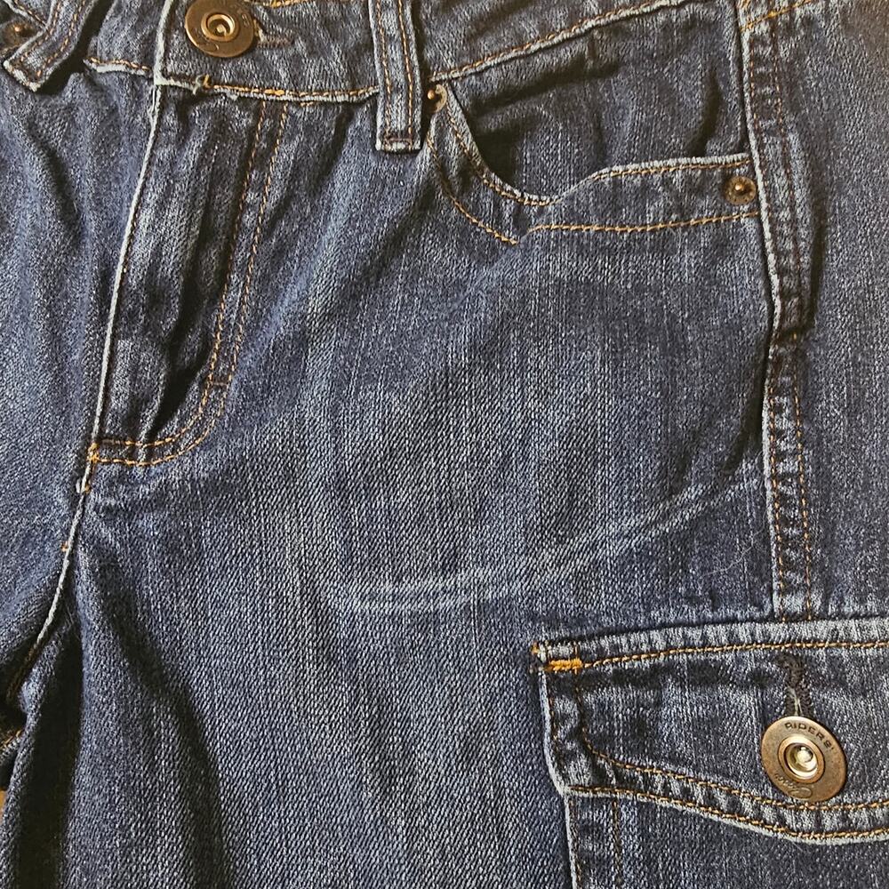 Riders Copper by Lee Size 8/10 Utility Cargo Capri Jeans Dark Wash Y2K Casual - Picture 7 of 10